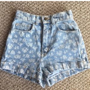 American apparel high waisted floral shorts